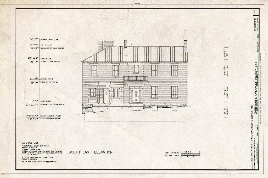 Blueprint HABS PA,65-OVTW,9- (Sheet 3 of 6) - Christian S. Overholt Store & House, Frick Avenue, West Overton, Westmoreland County, PA