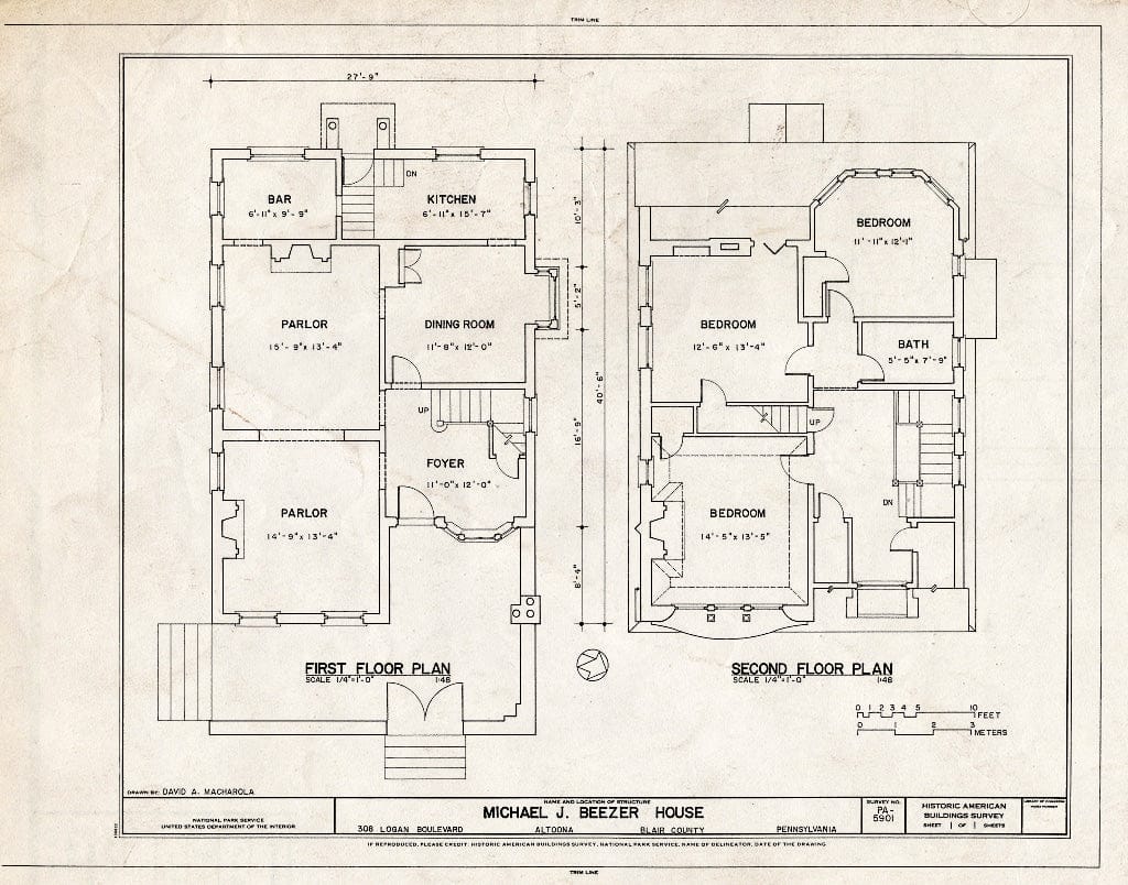 Blueprint HABS PA,7-Alto,119- (Sheet 1 of 1) - Michael J. Beezer House, 308 Logan Boulevard, Altoona, Blair County, PA