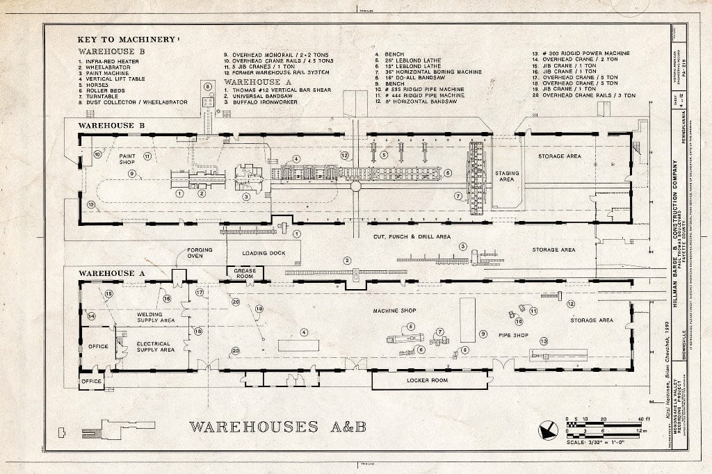 Blueprint HAER PA,26-BROVI,3- (Sheet 4 of 12) - Hillman Barge & Construction Company, Paul Thomas Boulevard, Brownsville, Fayette County, PA