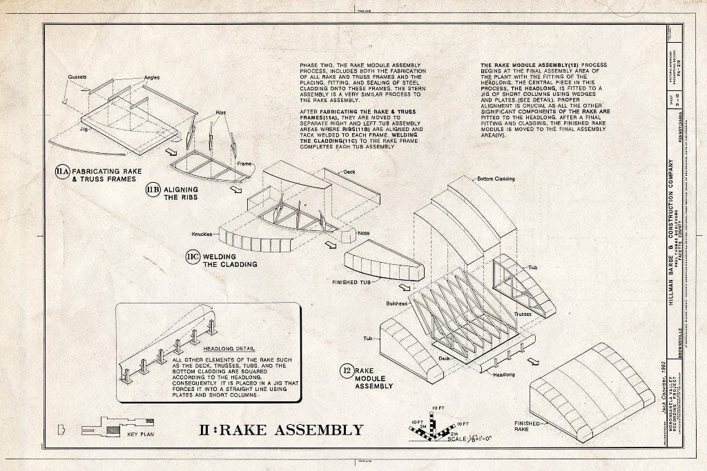 Blueprint HAER PA,26-BROVI,3- (Sheet 9 of 12) - Hillman Barge & Construction Company, Paul Thomas Boulevard, Brownsville, Fayette County, PA