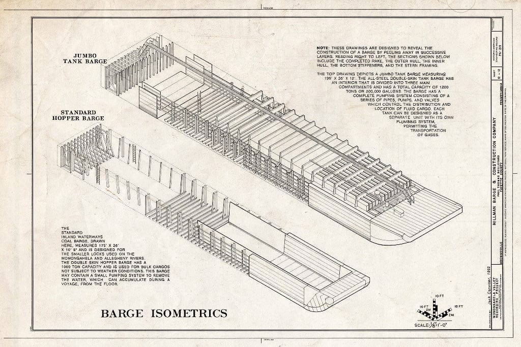 Blueprint HAER PA,26-BROVI,3- (Sheet 12 of 12) - Hillman Barge & Construction Company, Paul Thomas Boulevard, Brownsville, Fayette County, PA
