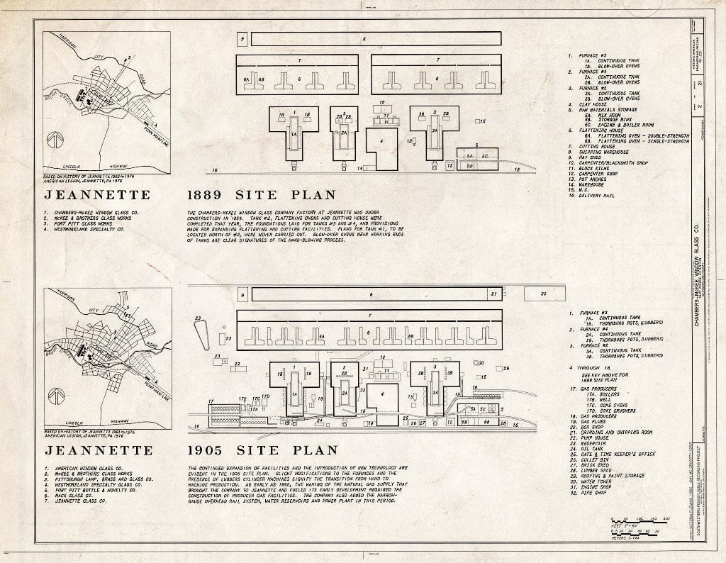 Blueprint HAER PA,65-Jean,77- (Sheet 2 of 21) - Chambers-McKee Window Glass Company, Clay Avenue Extension, Jeannette, Westmoreland County, PA