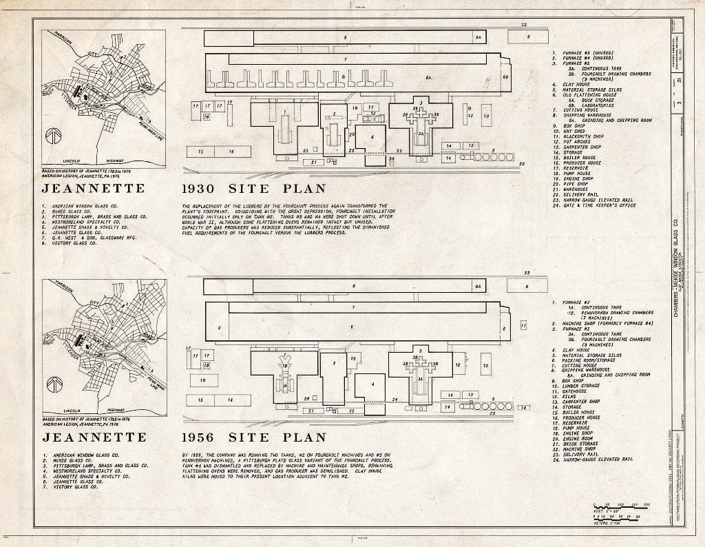 Blueprint HAER PA,65-Jean,77- (Sheet 3 of 21) - Chambers-McKee Window Glass Company, Clay Avenue Extension, Jeannette, Westmoreland County, PA