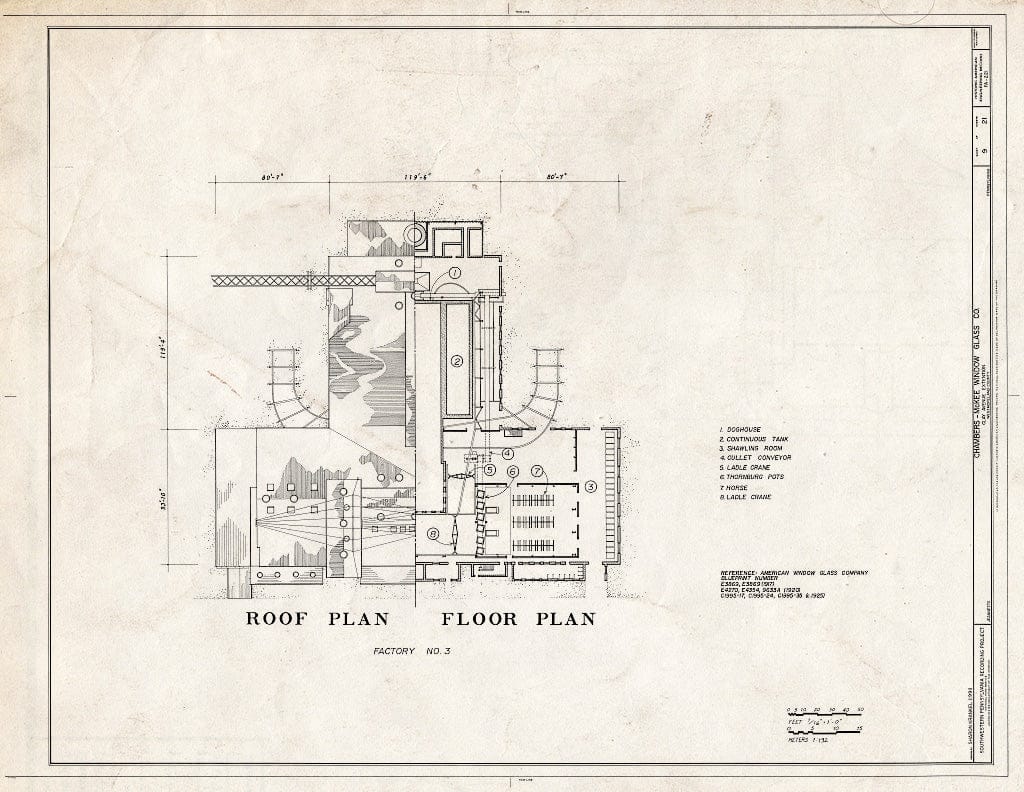 Blueprint HAER PA,65-Jean,77- (Sheet 9 of 21) - Chambers-McKee Window Glass Company, Clay Avenue Extension, Jeannette, Westmoreland County, PA