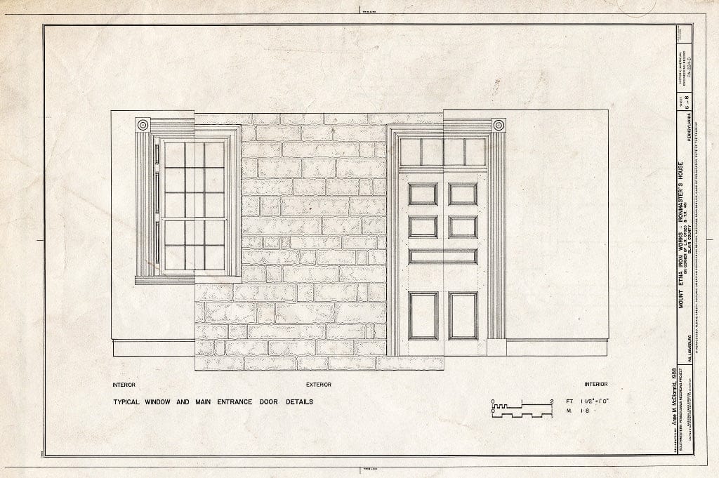 Blueprint HAER PA,7-Will,1-D- (Sheet 6 of 8) - Mount Etna Iron Works, Ironmaster's House, Legislative Route 07020 & T.R. 461, Williamsburg, Blair County, PA