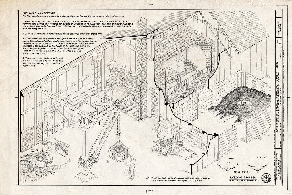Blueprint HAER PA,31-ROCFN,1D- (sheet 3 of 4) - East Broad Top Railroad & Coal Company, Foundry, State Route 994, West of U.S. Route 522, Rockhill Furnace, Huntingdon County, PA