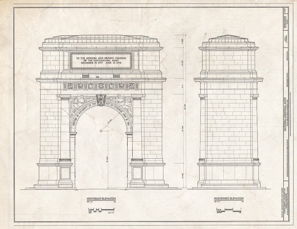 Blueprint HABS PA,46-VALFO.V,1- (Sheet 6 of 9) - National Memorial Arch, King of Prussia, Montgomery County, PA