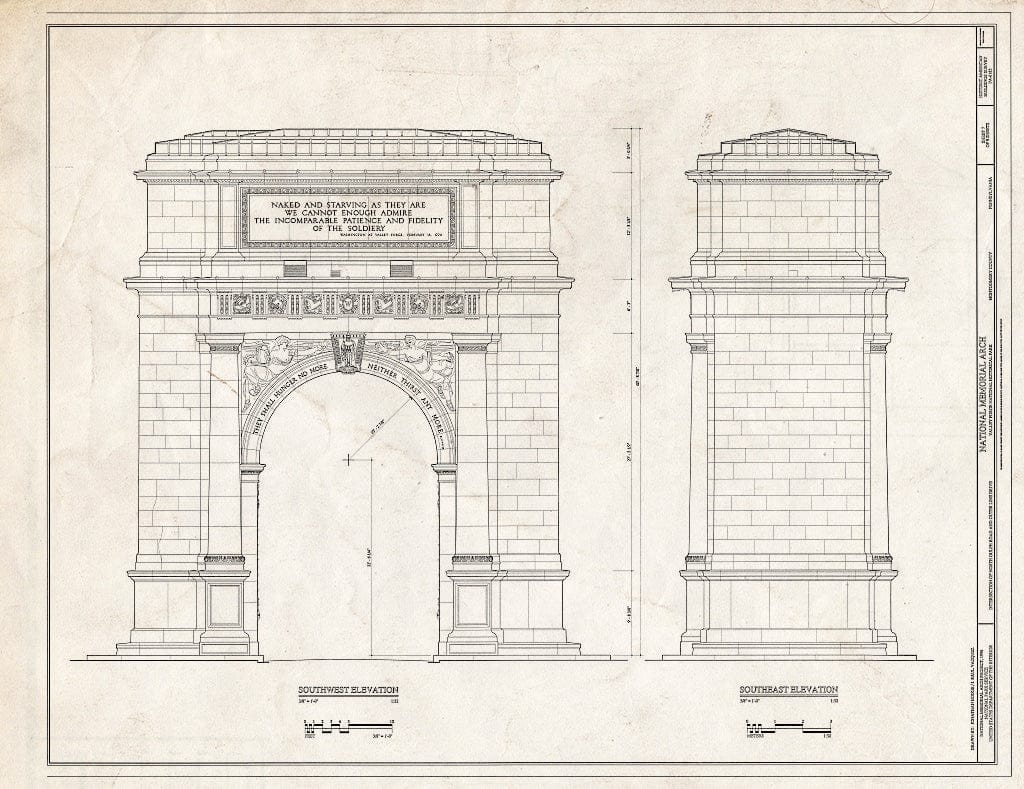 Blueprint HABS PA,46-VALFO.V,1- (Sheet 7 of 9) - National Memorial Arch, King of Prussia, Montgomery County, PA