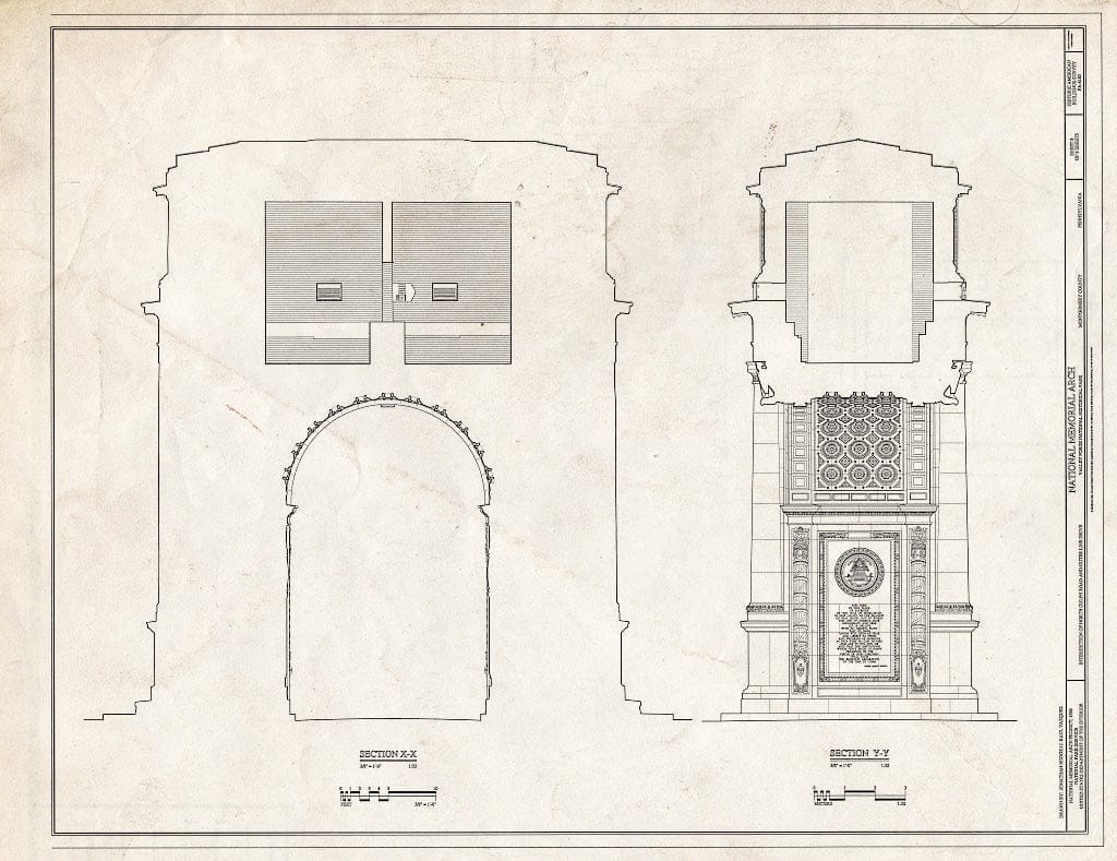 Blueprint HABS PA,46-VALFO.V,1- (Sheet 8 of 9) - National Memorial Arch, King of Prussia, Montgomery County, PA