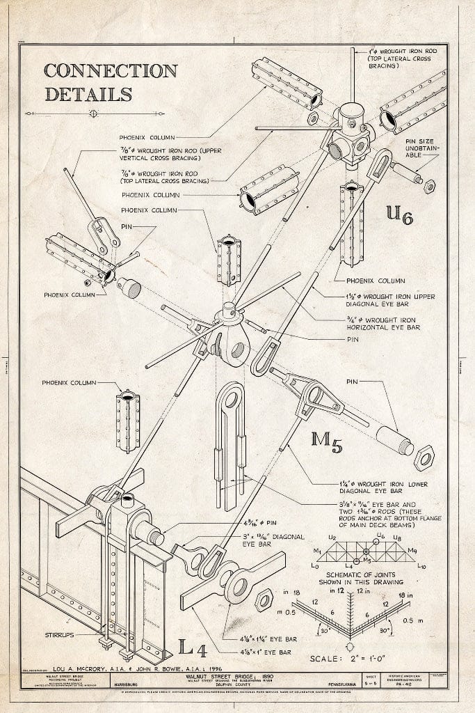 Blueprint HAER PA,22-HARBU,25- (Sheet 5 of 5) - Walnut Street Bridge, Spanning Susquehanna River at Walnut Street (State Route 3034), Harrisburg, Dauphin County, PA