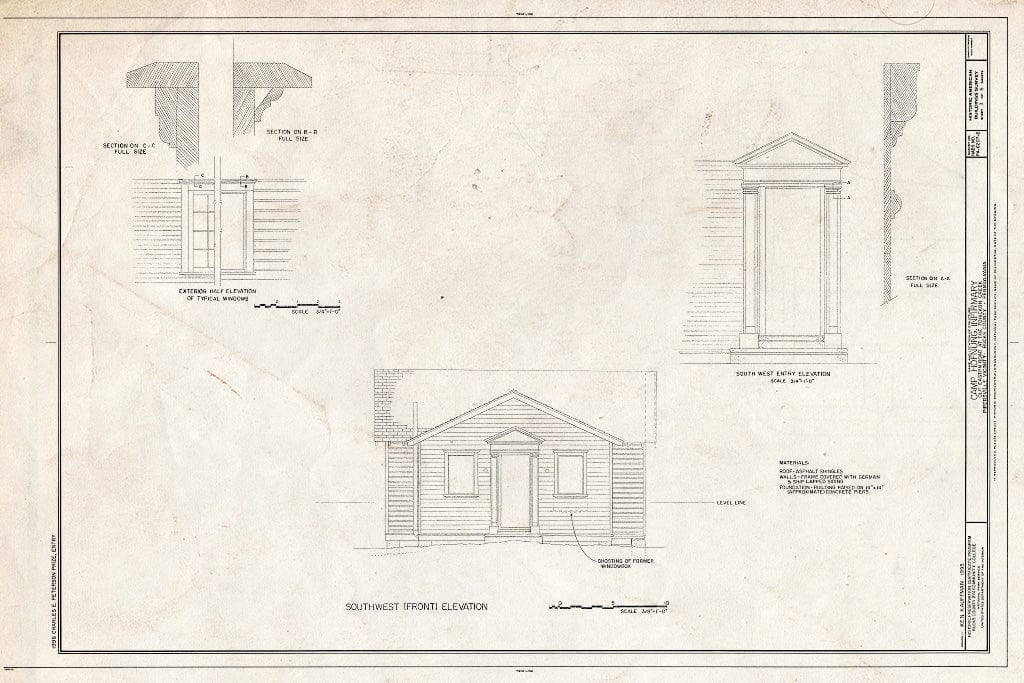 Blueprint HABS PA,9-PIPERV.V,1B- (Sheet 3 of 6) - Camp Hofnung, Infirmary, Old Easton Road at Tohickon Creek, Pipersville, Bucks County, PA