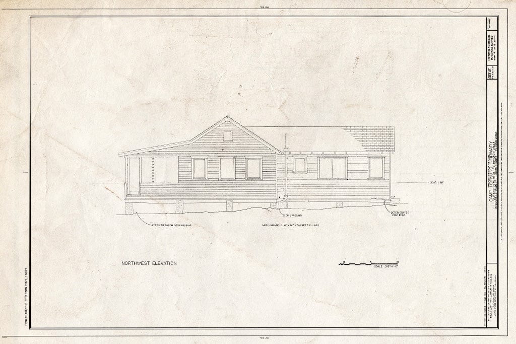 Blueprint HABS PA,9-PIPERV.V,1B- (Sheet 4 of 6) - Camp Hofnung, Infirmary, Old Easton Road at Tohickon Creek, Pipersville, Bucks County, PA