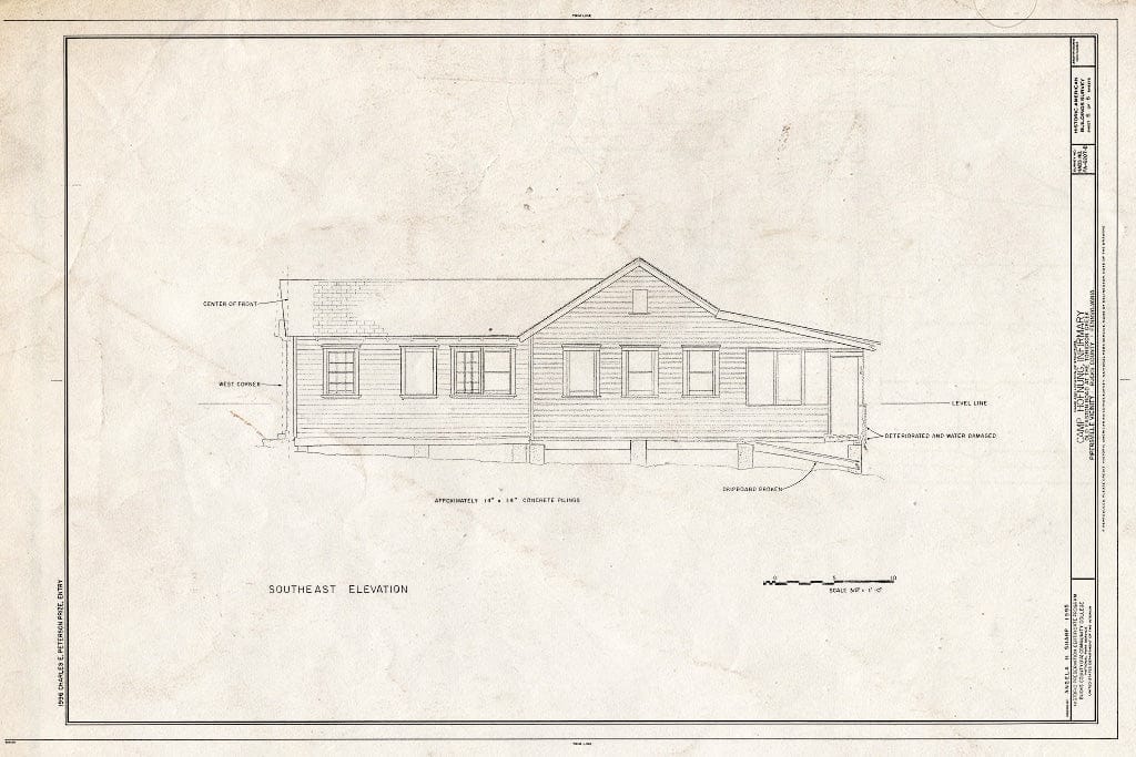 Blueprint HABS PA,9-PIPERV.V,1B- (Sheet 6 of 6) - Camp Hofnung, Infirmary, Old Easton Road at Tohickon Creek, Pipersville, Bucks County, PA