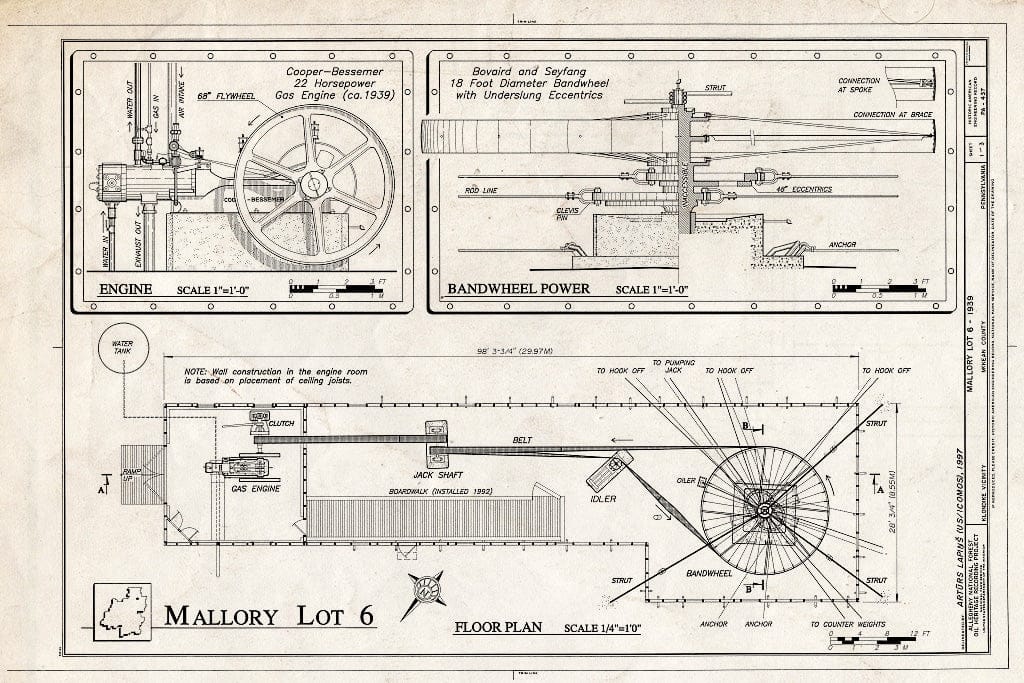 Blueprint HAER PA,42-KLON.V,1- (Sheet 1 of 3) - South Penn Oil Company, Mallory Lot 6 Lease, Watsonville Field, Klondike, McKean County, PA