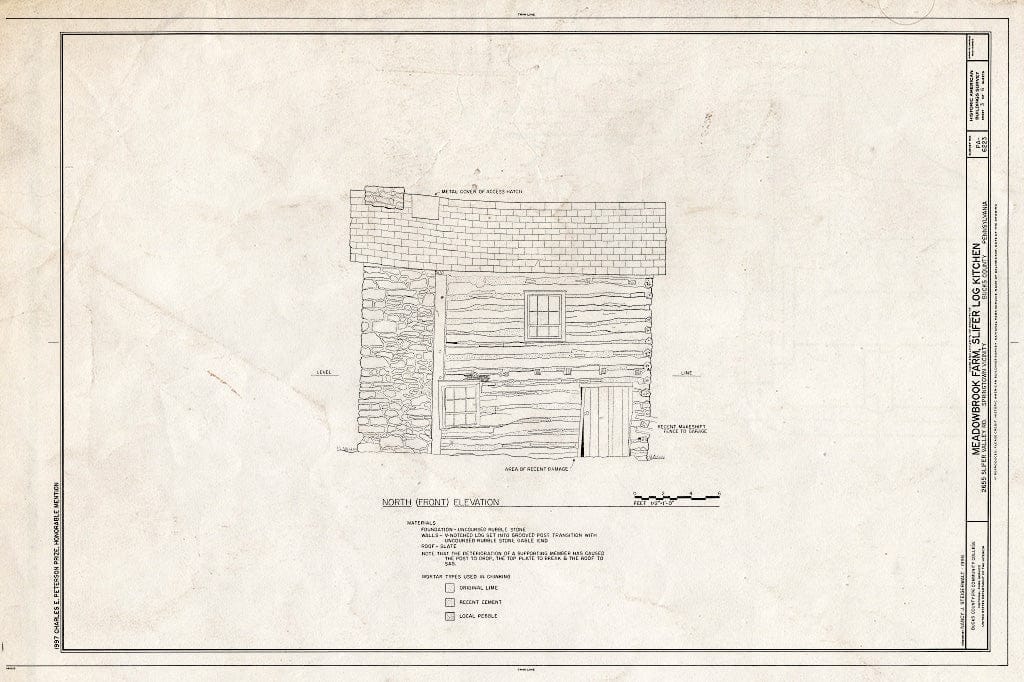 Blueprint HABS PA,9-SPRITO.V,3- (Sheet 3 of 6) - Meadowbrook Farm, Slifer Log Kitchen, 2655 Slifer Valley Road, Springtown, Bucks County, PA