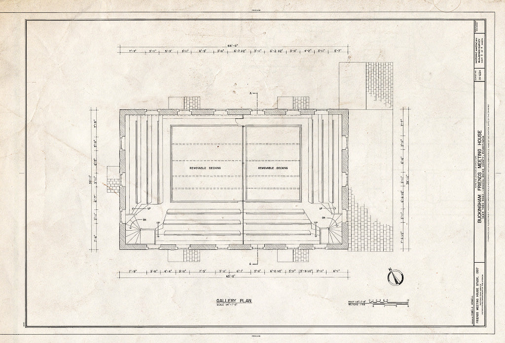 Blueprint HABS PA-6224 (Sheet 2 of 4) - Buckingham Friends Meeting House, 5684 York Road, Lahaska, Bucks County, PA