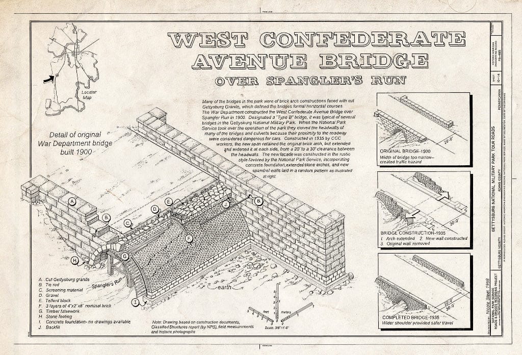 Blueprint HAER PA,1-GET.V,21- (Sheet 10 of 14) - Gettysburg National Military Park Tour Roads, Gettysburg, Adams County, PA