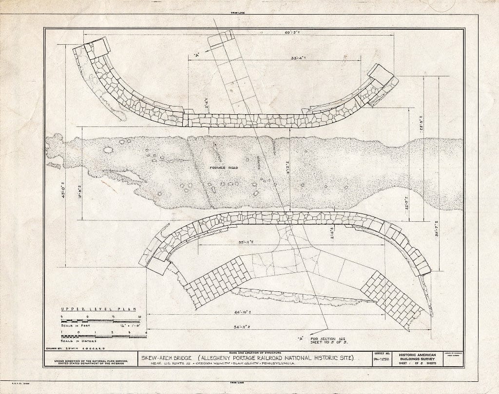 Blueprint HABS PA,7-CRES.V,1- (Sheet 1 of 5) - Skew Arch Bridge, Spanning Incline No. 6 at U.S. Route 22 (Old), Cresson, Cambria County, PA