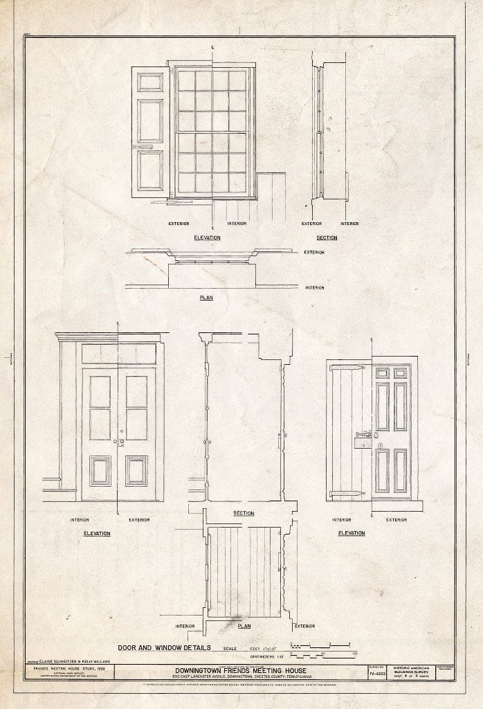 Blueprint HABS PA-6653 (Sheet 4 of 4) - Downingtown Friends Meeting House, 800 East Lancaster Avenue, Downingtown, Chester County, PA