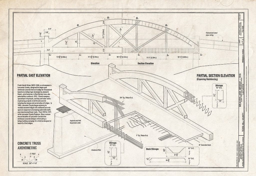 Blueprint HAER PA-589 (Sheet 2 of 3) - Weaverland Bridge, Quarry Road Spanning Conestoga Creek, Terre Hill, Lancaster County, PA