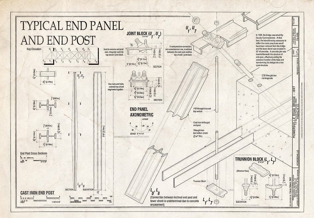 Blueprint HAER PA-590 (Sheet 3 of 4) - Mowersville Road Bridge, Mowersville Road (Township Route 644) Spanning Paxton Run, Mowersville, Franklin County, PA