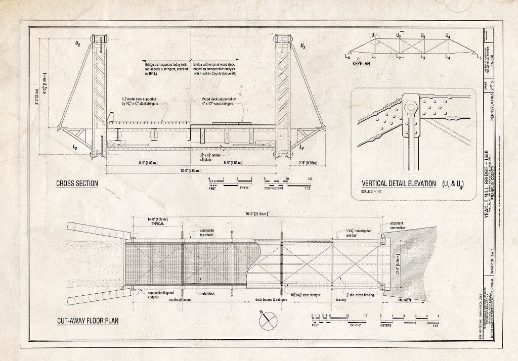 Blueprint HAER PA-591 (Sheet 2 of 5) - Yeakle Mill Bridge, State Route 3026 (Mill Road) Spanning Little Cove Creek, Sylvan, Franklin County, PA