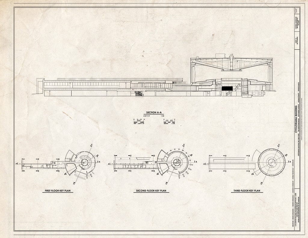 Blueprint HABS PA-6709 (Sheet 14 of 24) - Cyclorama Building, 125 Taneytown Road, Gettysburg, Adams County, PA