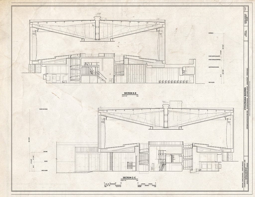 Blueprint HABS PA-6709 (Sheet 16 of 24) - Cyclorama Building, 125 Taneytown Road, Gettysburg, Adams County, PA
