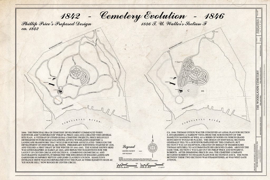 Blueprint HALS PA-5 (Sheet 3 of 8) - Woodlands Cemetery, 4000 Woodlands Avenue, Philadelphia, Philadelphia County, PA