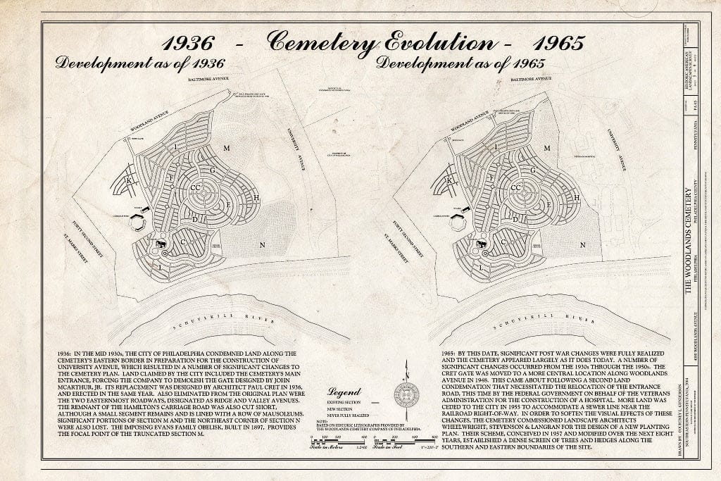 Blueprint HALS PA-5 (Sheet 5 of 8) - Woodlands Cemetery, 4000 Woodlands Avenue, Philadelphia, Philadelphia County, PA