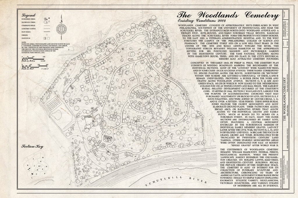 Blueprint HALS PA-5 (Sheet 6 of 8) - Woodlands Cemetery, 4000 Woodlands Avenue, Philadelphia, Philadelphia County, PA