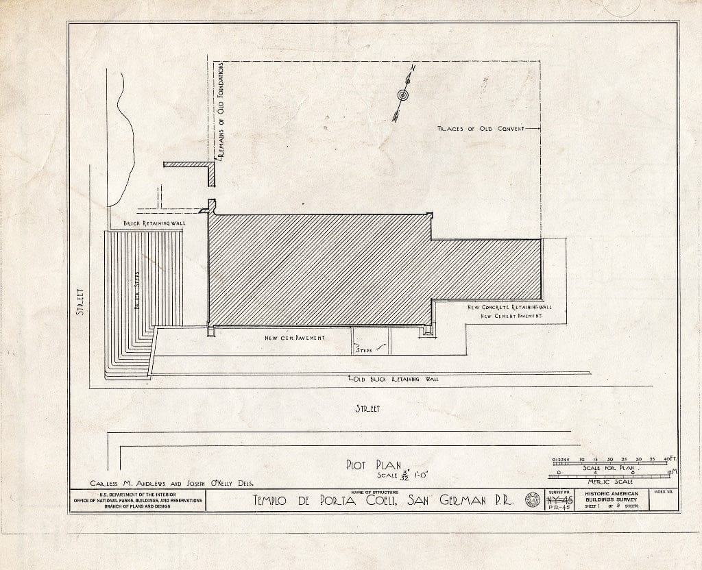 Blueprint HABS PR,5-SANG,1- (Sheet 1 of 9) - Templo de Porta Coeli, San German, San German Municipio, PR