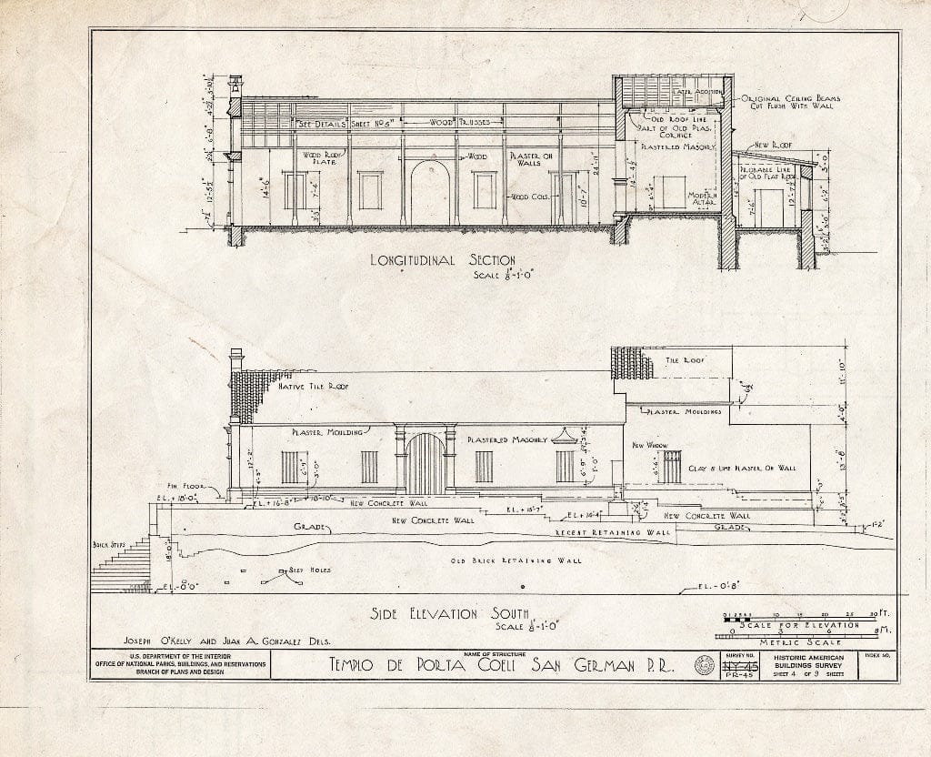 Blueprint HABS PR,5-SANG,1- (Sheet 4 of 9) - Templo de Porta Coeli, San German, San German Municipio, PR
