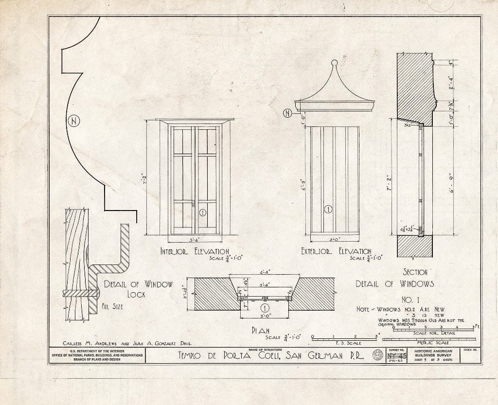 Blueprint HABS PR,5-SANG,1- (Sheet 9 of 9) - Templo de Porta Coeli, San German, San German Municipio, PR