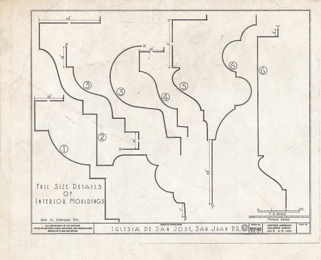 Blueprint HABS PR,7-SAJU,1- (Sheet 9 of 13) - Iglesia San Jose, Calle San Sebatian, San Juan, San Juan Municipio, PR