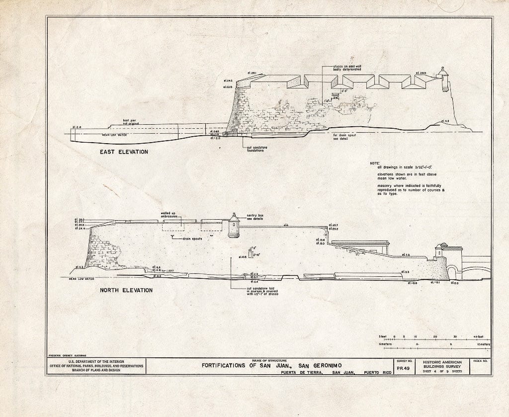 Blueprint HABS PR,7-SAJU,8- (Sheet 4 of 9) - Fortin de San Jeronimo de Boqueron, Puerta de Tierra, San Juan, San Juan Municipio, PR