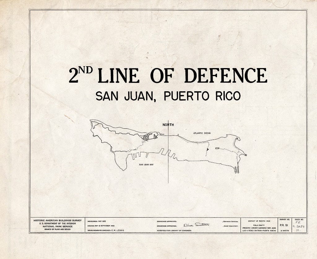 Blueprint HABS PR,7-SAJU,10- (Sheet 0 of 3) - Castillo San Cristobal, Ravelin, Puerta de Tierra, San Juan, San Juan Municipio, PR