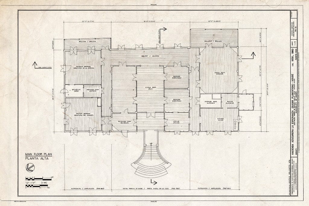 Blueprint HAER PR,55-MANA,1C- (Sheet 1 of 5) - Hacienda Azucarera La Esperanza, House, 2.65 Mi. N of PR Rt. 2 Bridge Over Manati River, Manati, Manati Municipio, PR