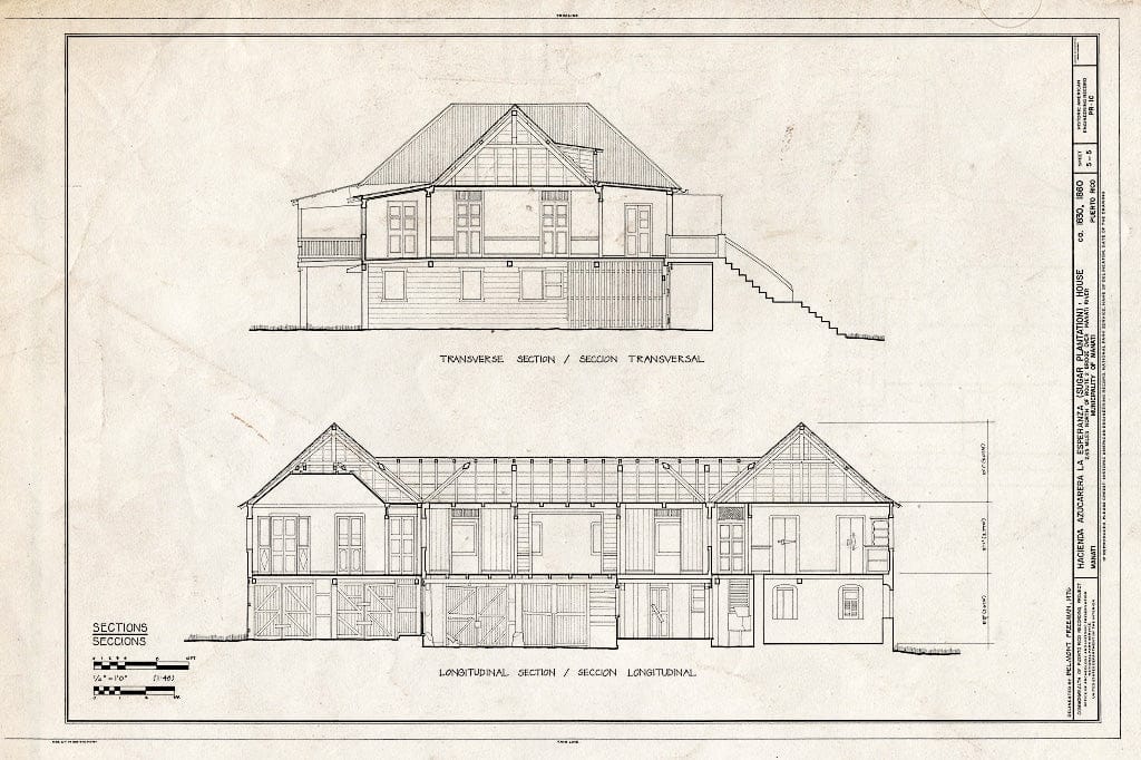Blueprint HAER PR,55-MANA,1C- (Sheet 5 of 5) - Hacienda Azucarera La Esperanza, House, 2.65 Mi. N of PR Rt. 2 Bridge Over Manati River, Manati, Manati Municipio, PR