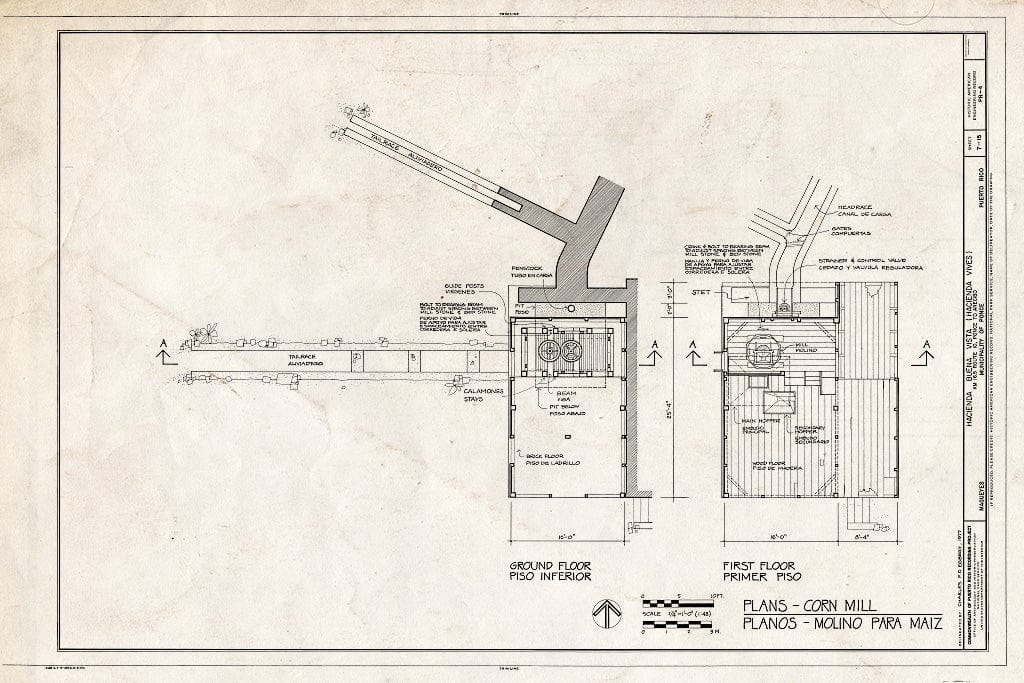 Blueprint HAER PR,6-MAGU,1- (Sheet 7 of 15) - Hacienda Buena Vista, PR Route 10 (Ponce to Arecibo), Magueyes, Ponce Municipio, PR