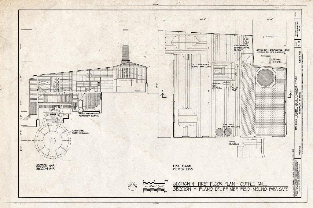 Blueprint HAER PR,6-MAGU,1- (Sheet 9 of 15) - Hacienda Buena Vista, PR Route 10 (Ponce to Arecibo), Magueyes, Ponce Municipio, PR