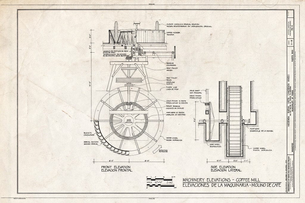 Blueprint HAER PR,6-MAGU,1- (Sheet 11 of 15) - Hacienda Buena Vista, PR Route 10 (Ponce to Arecibo), Magueyes, Ponce Municipio, PR