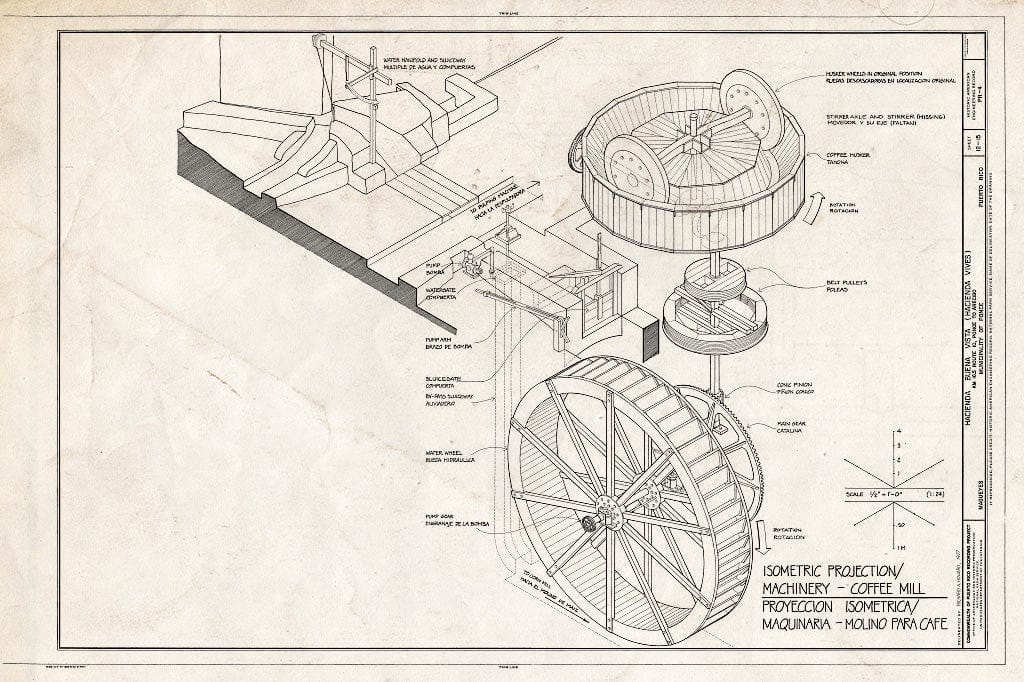 Blueprint HAER PR,6-MAGU,1- (Sheet 12 of 15) - Hacienda Buena Vista, PR Route 10 (Ponce to Arecibo), Magueyes, Ponce Municipio, PR