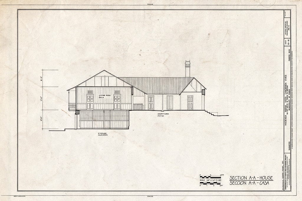 Blueprint HAER PR,6-MAGU,1- (Sheet 15 of 15) - Hacienda Buena Vista, PR Route 10 (Ponce to Arecibo), Magueyes, Ponce Municipio, PR