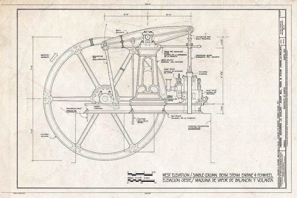Blueprint HAER PR,35-GUAN.V,1A- (Sheet 4 of 6) - Hacienda Azucarera la Igualdad, Sugar Mill Ruins & Steam Engine, PR Route 332, Guanica, Guanica Municipio, PR