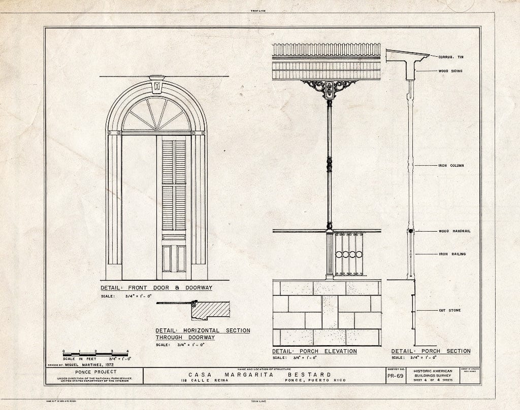 Blueprint HABS PR,6-Ponce,7- (Sheet 4 of 4) - Casa Margarita Bestard, 118 Calle Reina, Ponce, Ponce Municipio, PR