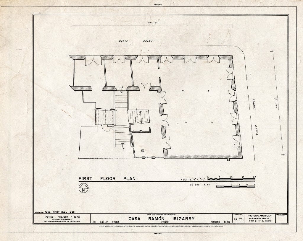 Blueprint HABS PR,6-Ponce,8- (Sheet 2 of 5) - Casa Ramon Irizarry, 121 Calle Reina, Ponce, Ponce Municipio, PR