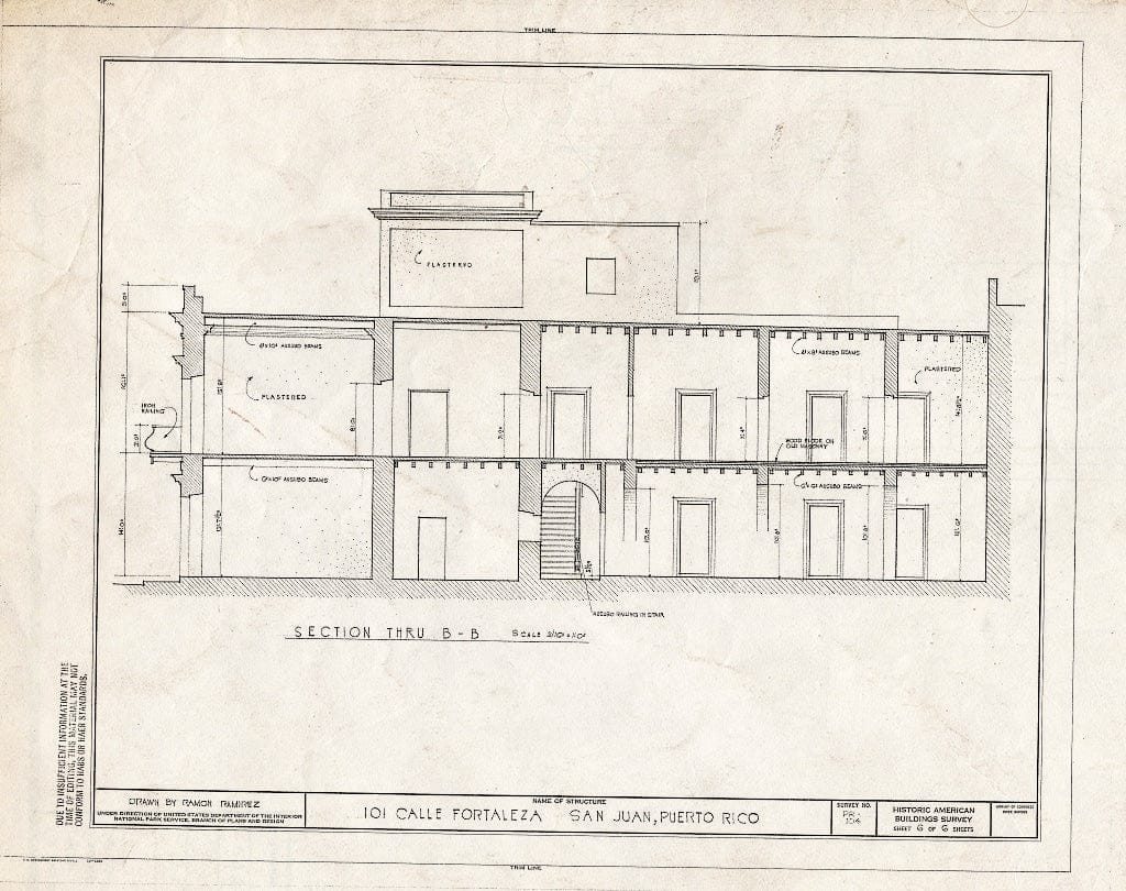 Blueprint HABS PR,7-SAJU,15- (Sheet 6 of 6) - 101 Calle Fortaleza (House), San Juan, San Juan Municipio, PR