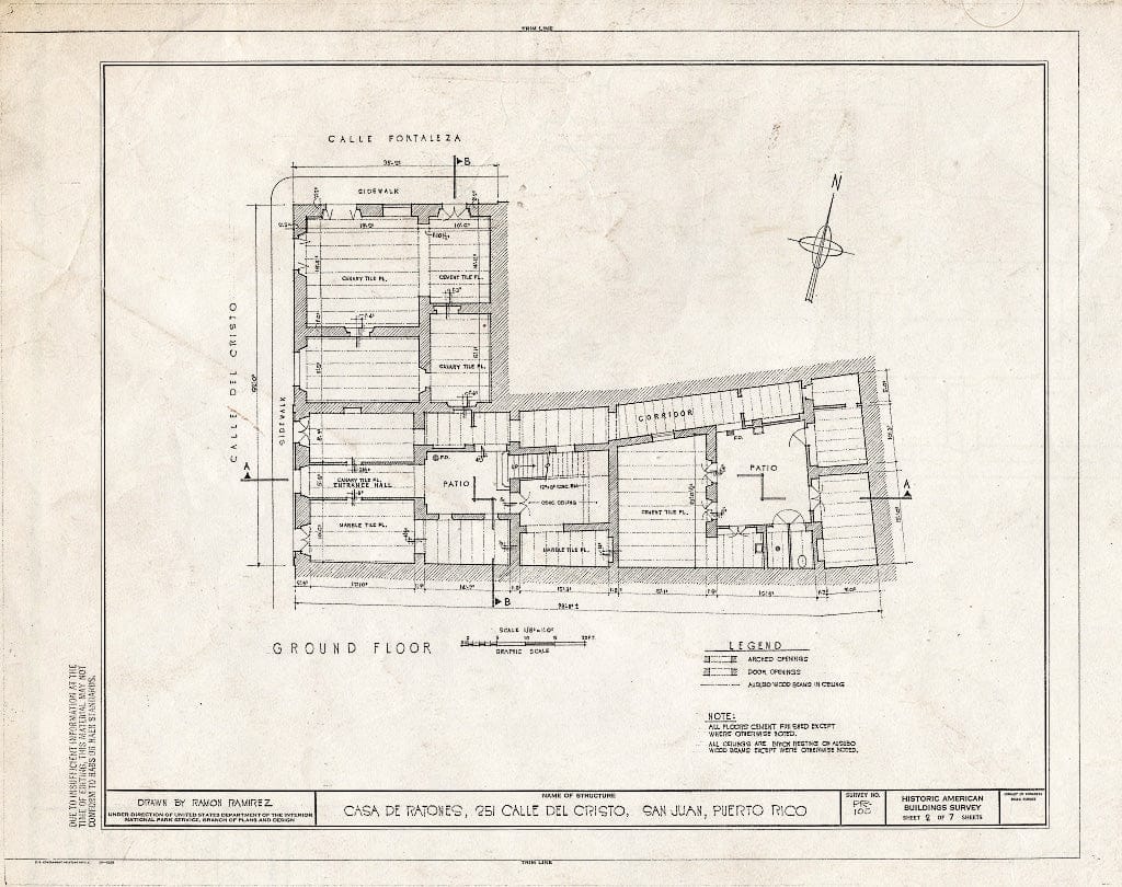 Blueprint HABS PR,7-SAJU,14- (Sheet 2 of 7) - Casa de Ratones, 251 Calle de Cristo, San Juan, San Juan Municipio, PR