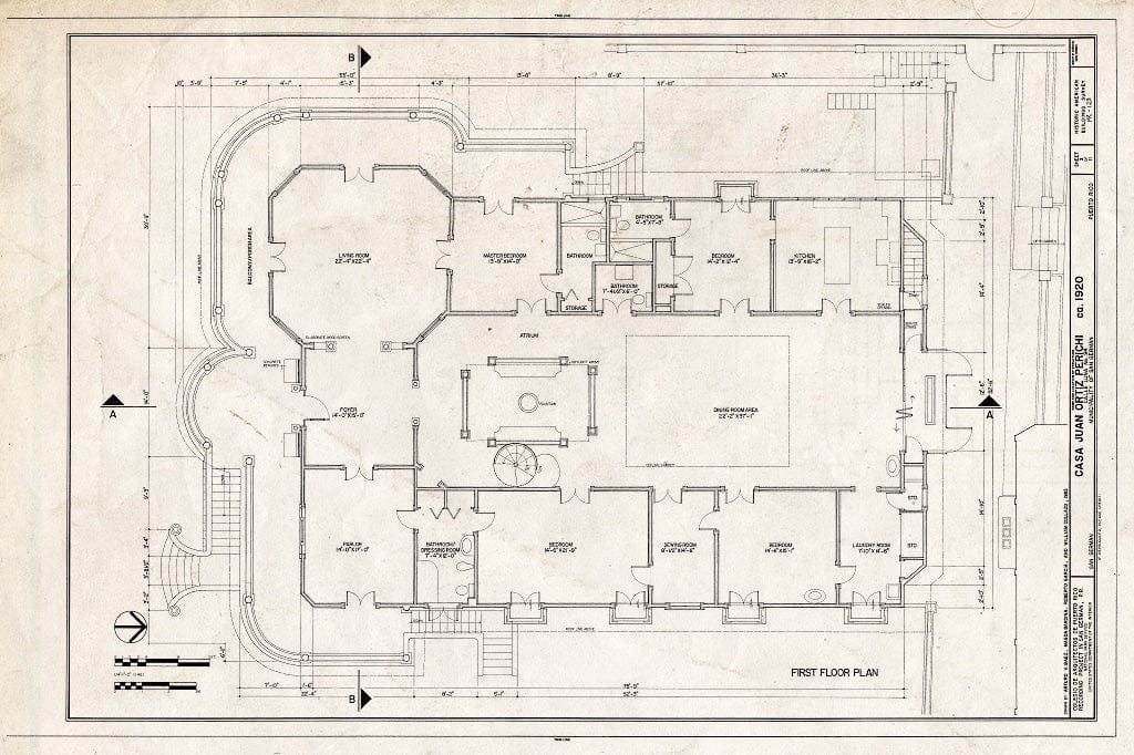 Blueprint HABS PR,5-SANG,4- (Sheet 3 of 11) - Ortiz Perichi, Juan, Casa, Calle Luna No. 94, San German, San German Municipio, PR